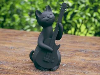Rockstar Cat Sculpture