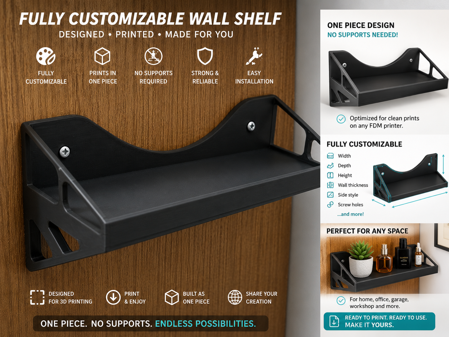 Customizable Shelf Generator with Struts and sides