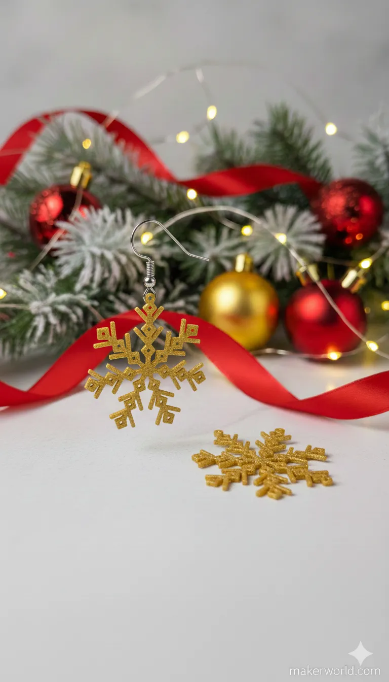 Sparkling Snowflake Earrings view 2