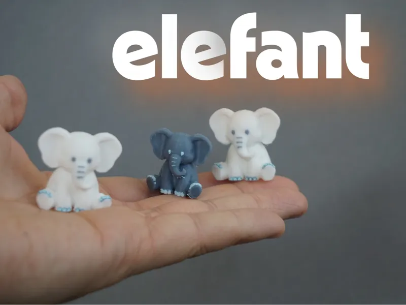 cute elephant (from 19min single color,sizes vary)