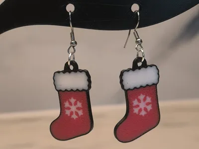 Christmas Stocking Earrings  Holiday Jewelry