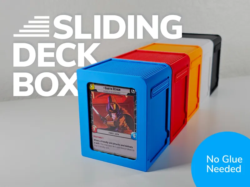 Sliding Deck Box (No Glue)-Up to 100 Sleeved Card