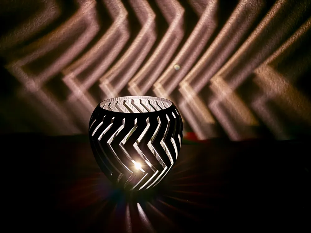 Tealight Zigzag Light Pattern Lamp by Hopper_Dropper - MakerWorld