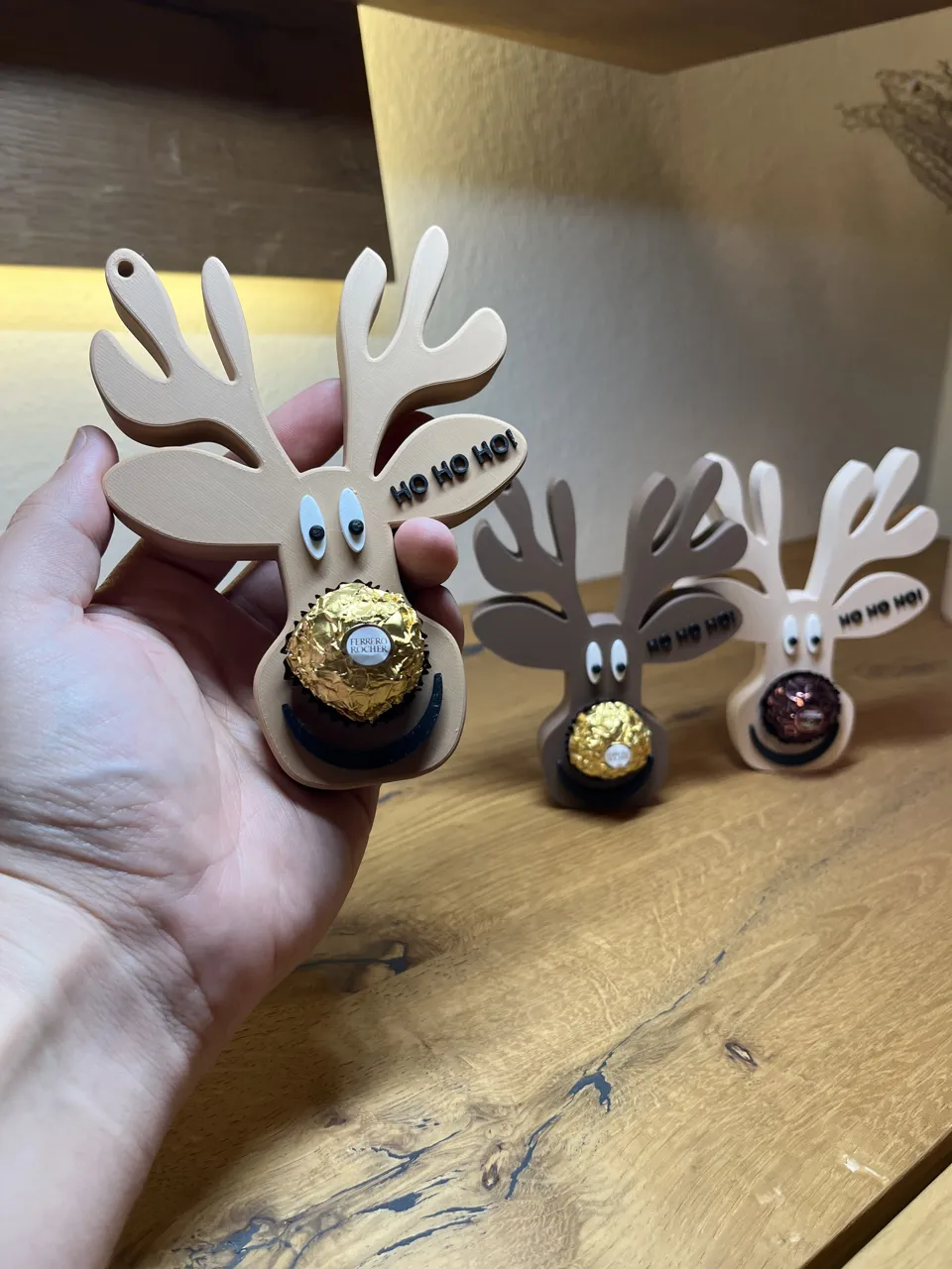 Rentierkopf mit Ferrero Rocher Nase // Ho Ho Ho! view 3