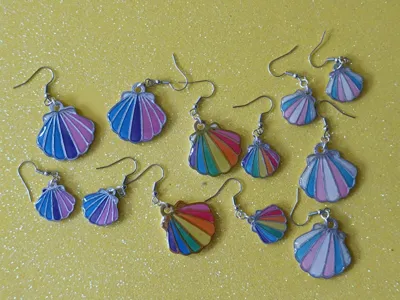 Shell Earrings. DIY Customizable and Paintable