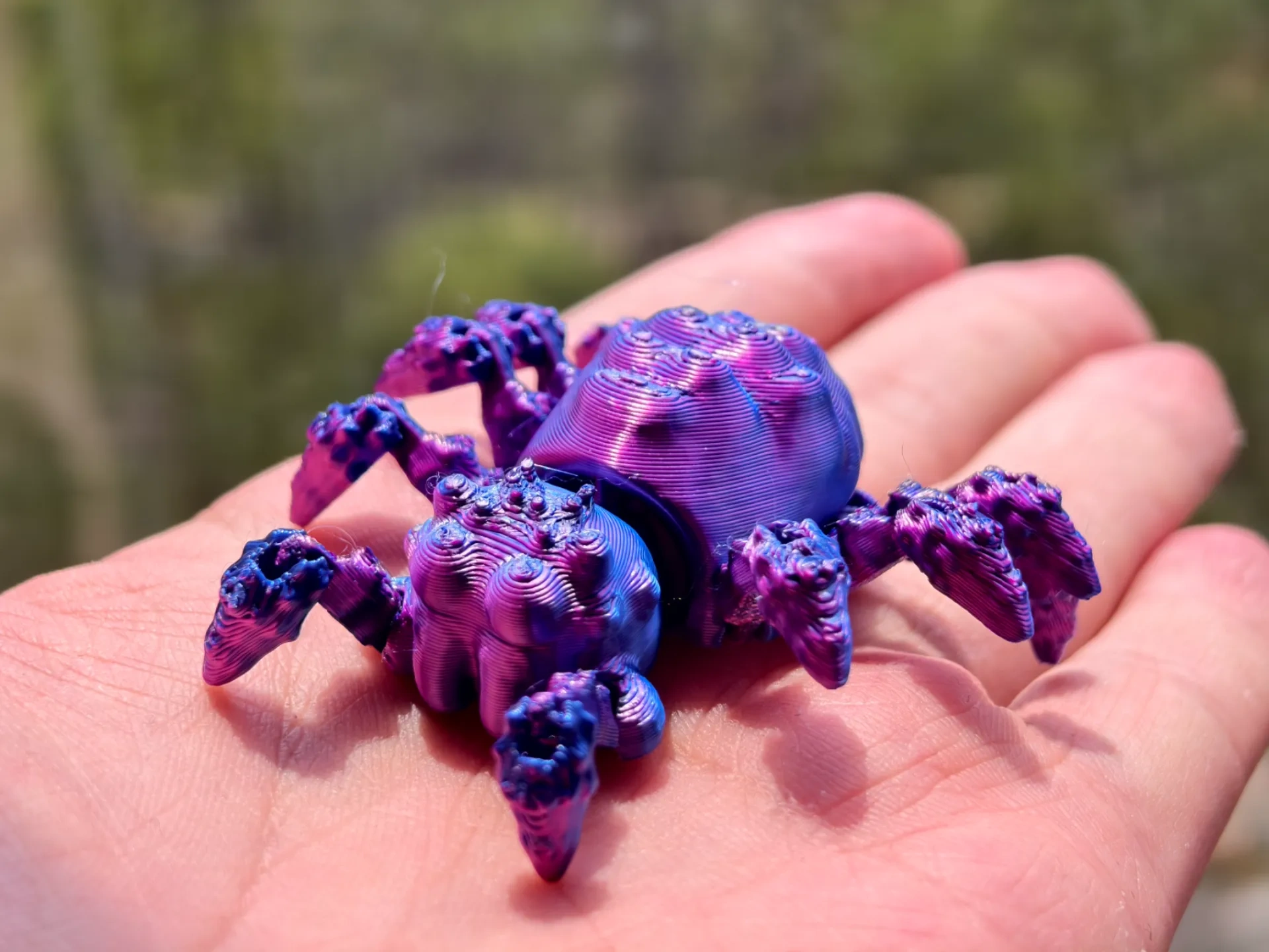 Miniatura 2 do modelo 3D 蜘蛛玩具，每只脚都可以动，手机直接打印无需支撑