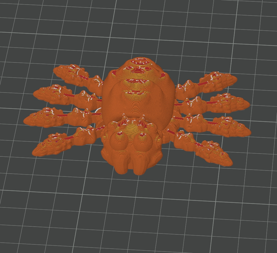 Miniatura 3 do modelo 3D 蜘蛛玩具，每只脚都可以动，手机直接打印无需支撑
