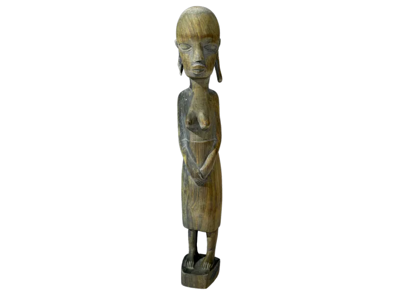 African wooden female statuette.