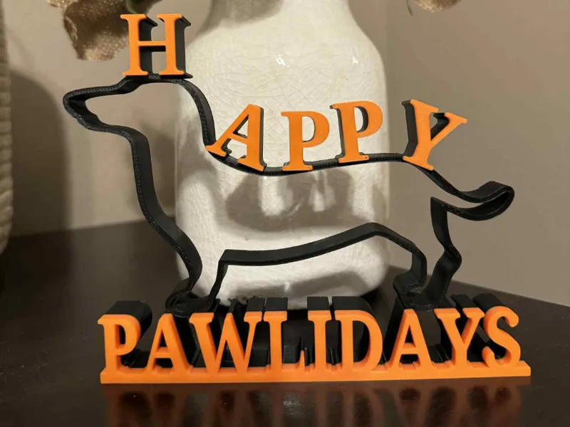 Happy Pawlidays Dachshund Sign