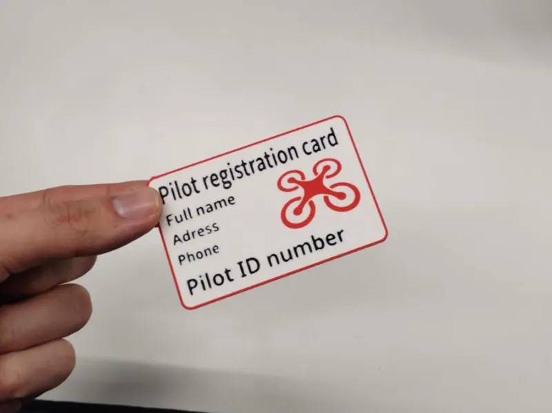 Custom Drone License Card (Credit card size)