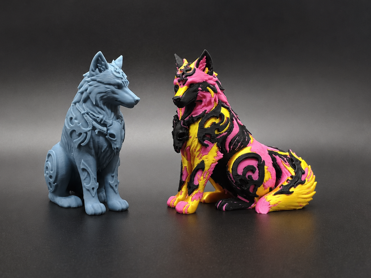 Mystic Tribal Wolf Figurine - Single & Multicolor