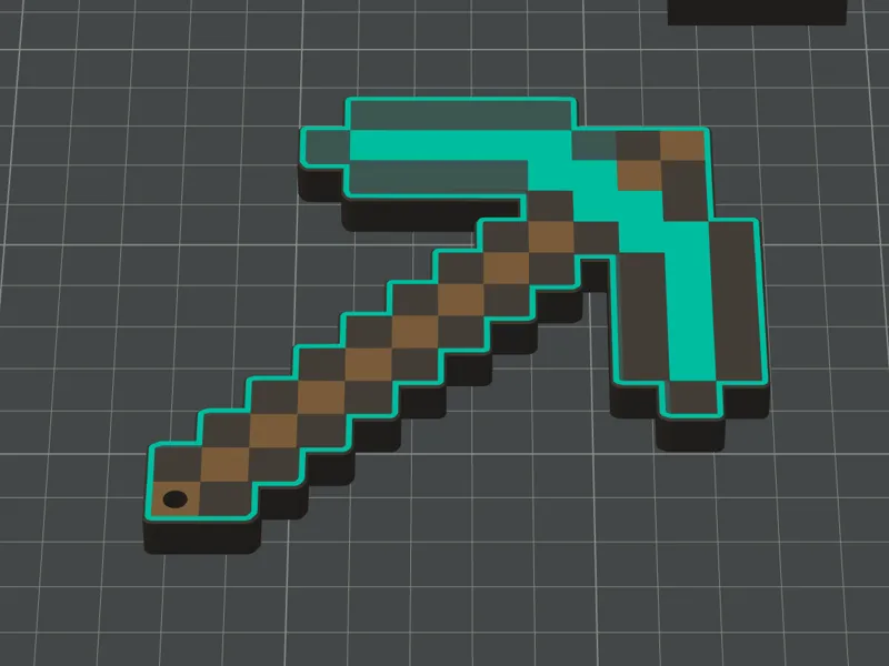 Minecraft Kazma Anahtarlık