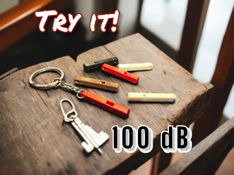 Mini Whistle 100 dB keychain