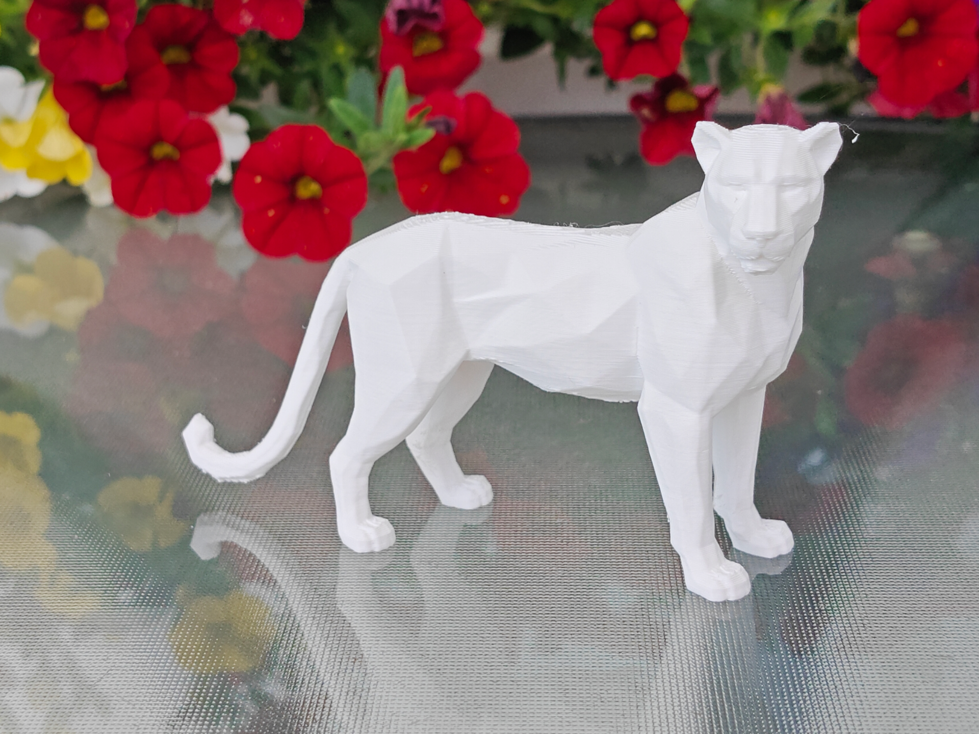 Geometric Low Poly Leopard Figurine