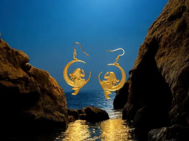 Moon mermaid earrings