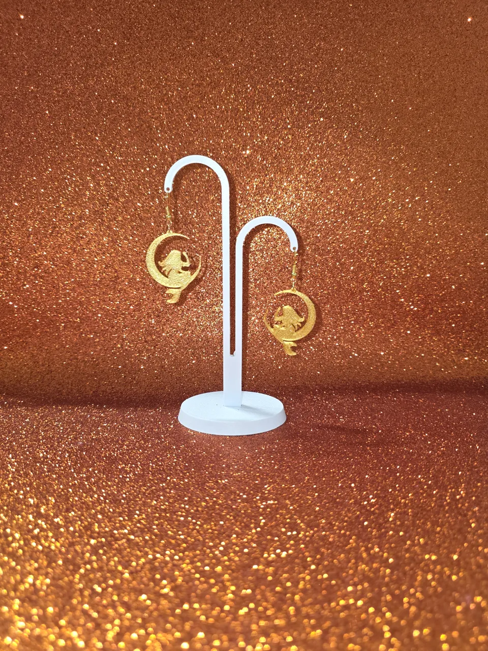 Moon mermaid earrings view 3