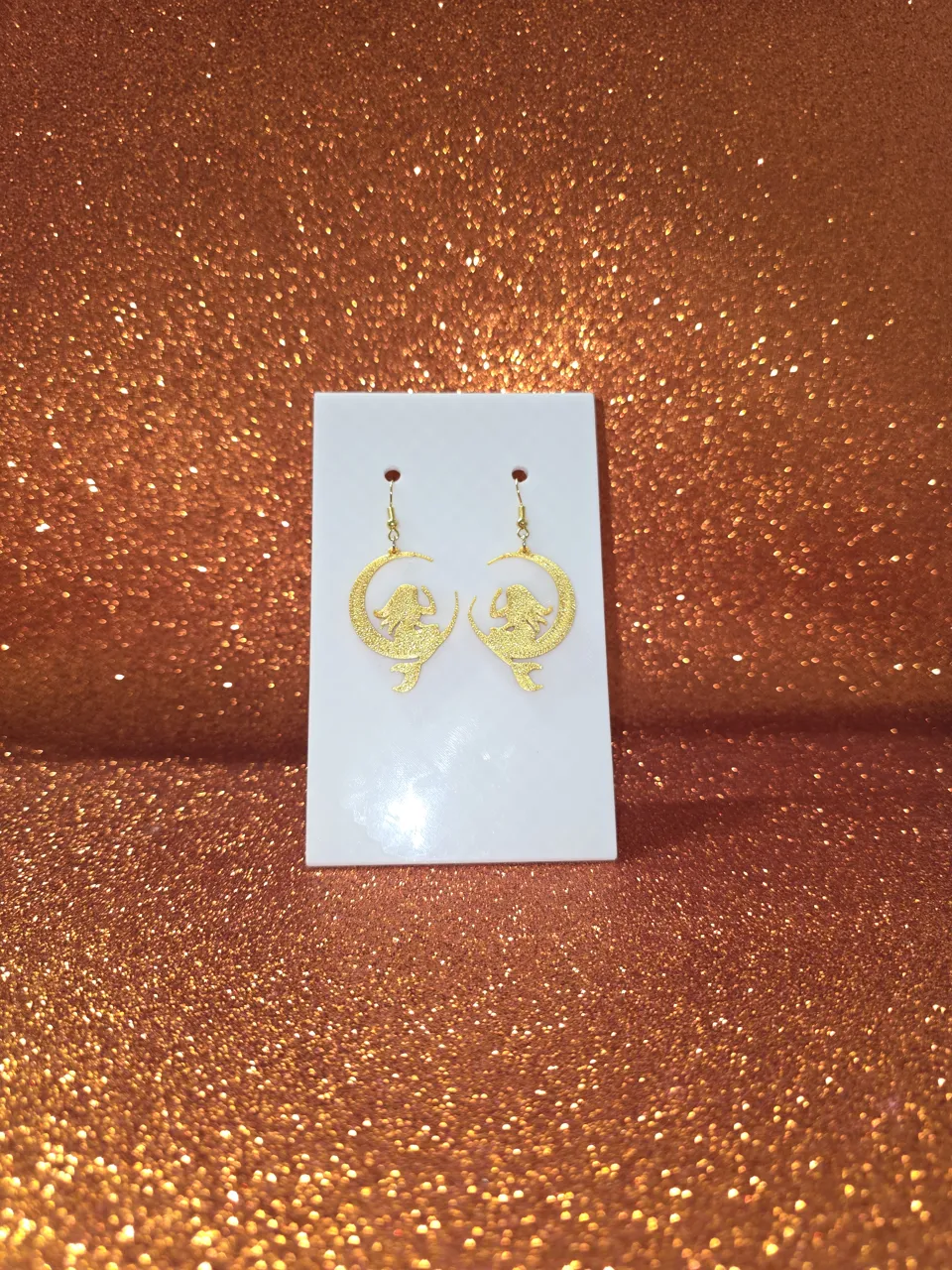 Moon mermaid earrings view 2