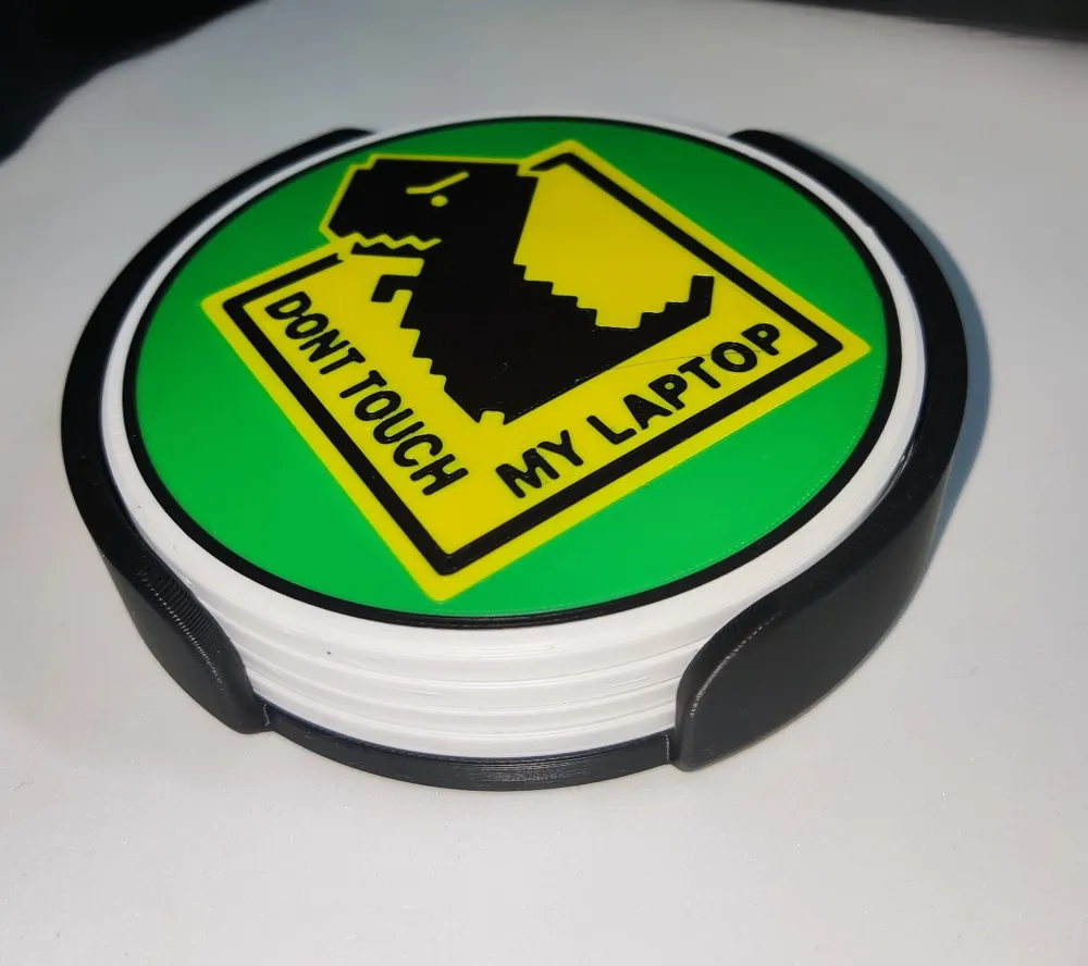 Don't Touch My Laptop Coaster - Free 3D Print Model - MakerWorld