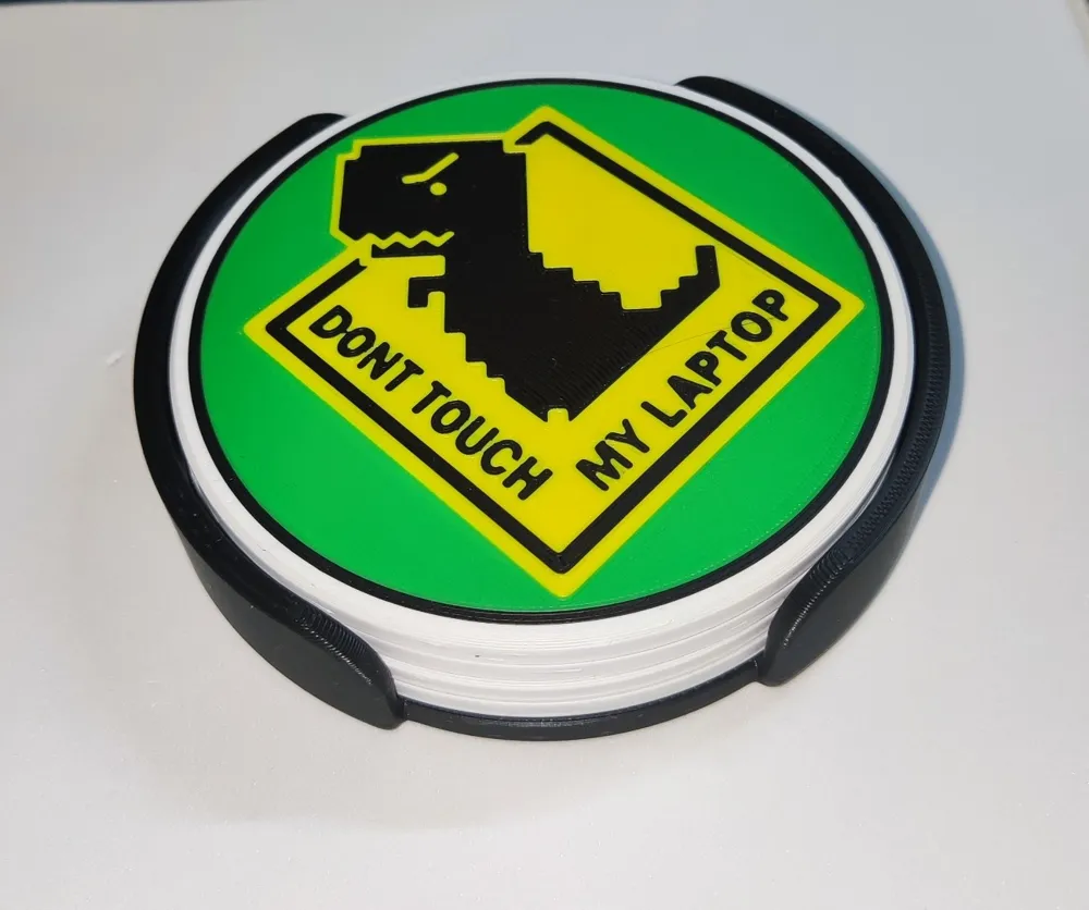 Don't Touch My Laptop Coaster - Free 3D Print Model - MakerWorld