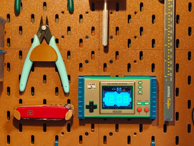任天堂Game&Watch宜家Skadis洞洞板展示架（支持隐藏式电源供电）