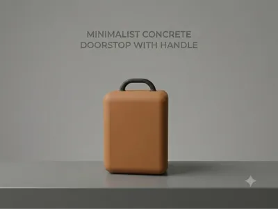 Minimalist Concrete Doorstop with Handle