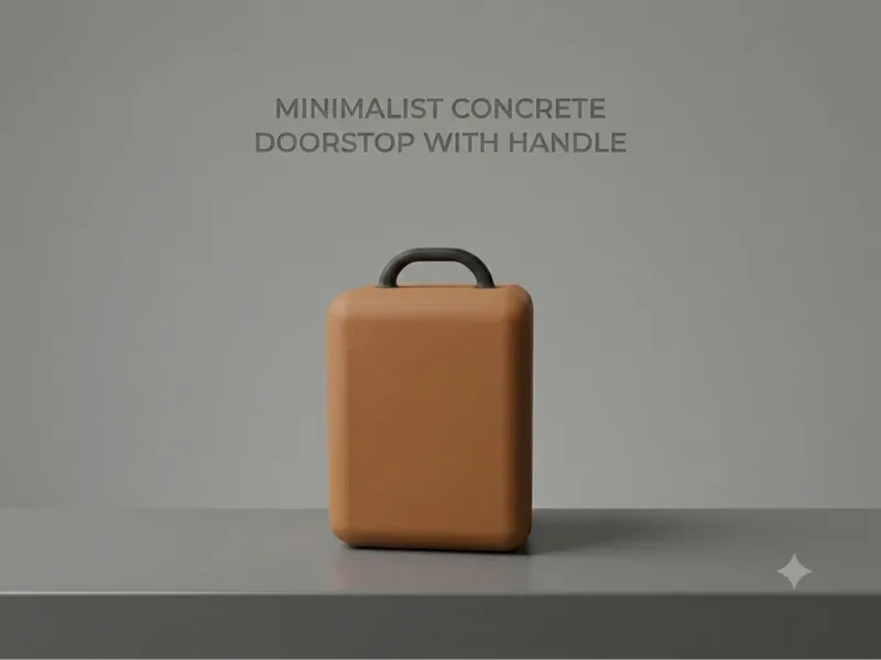 Minimalist Concrete Doorstop with Handle