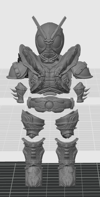 Miniatura 1 do modelo 3D 假面骑士布鲁可积木人影月装甲配件包
