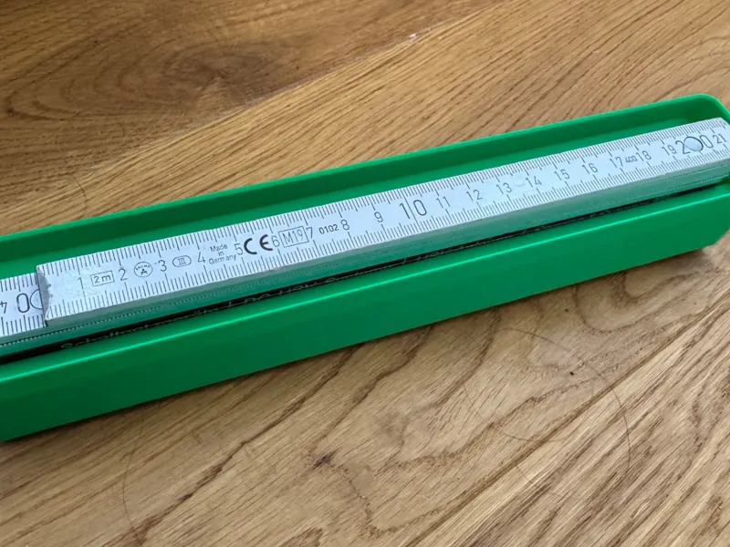 Gridfinity Folding Rule Holder (5x1 Grids)