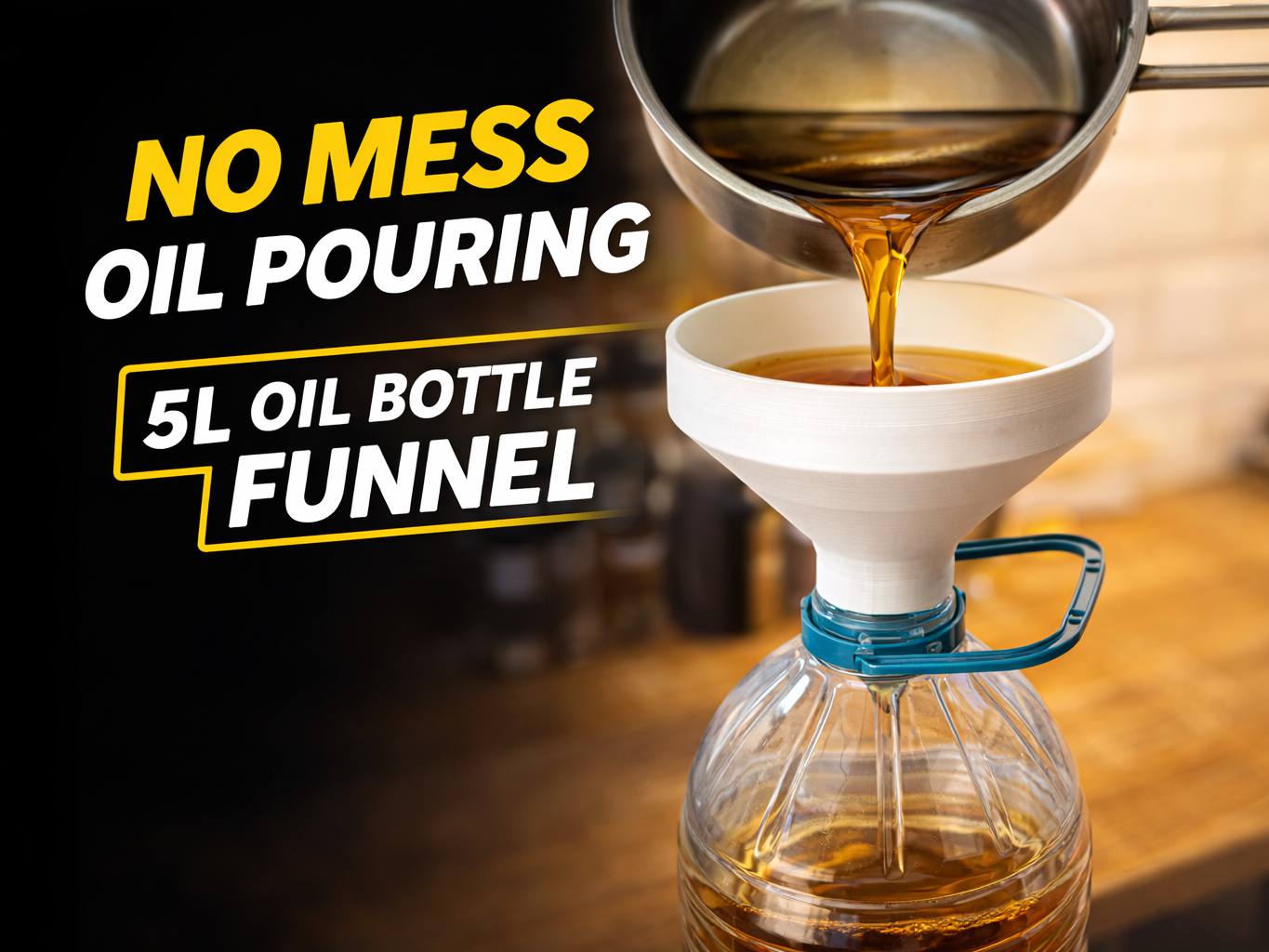 Used Cooking Oil Funnel and Cap  5L Bottle 