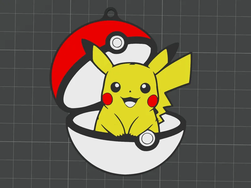 Pikachu with Poké Ball – 2D Magnet & Keychain