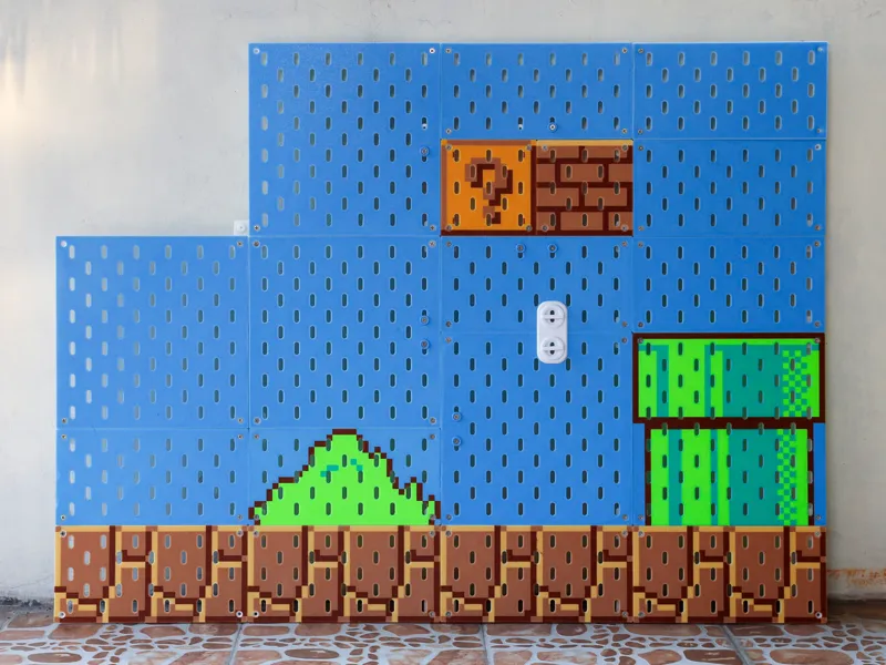 马里奥风的IKEA Skadis衍生洞洞板 Pegboard Derivative in Mario