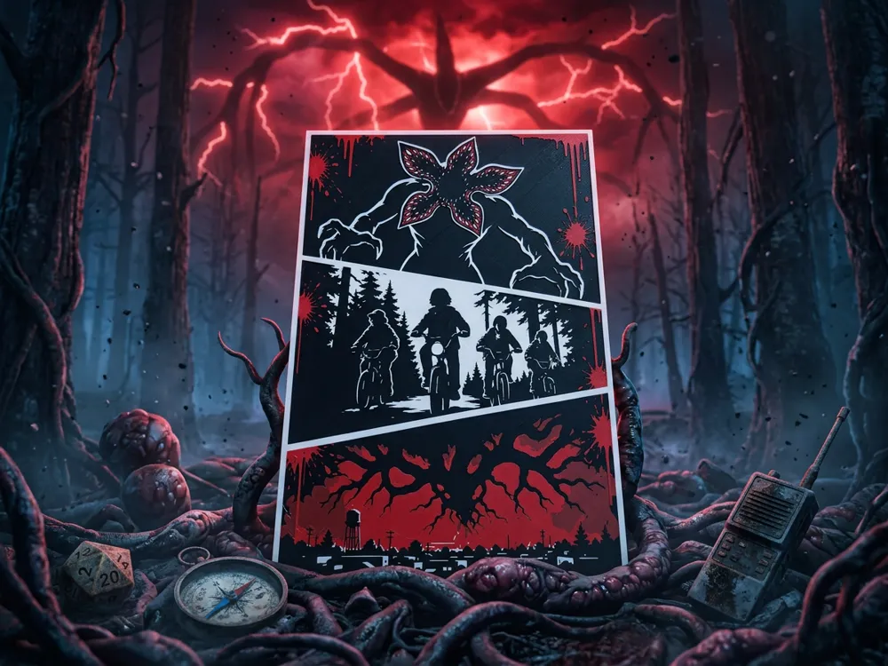 Cuadro decorativo en 3D: Stranger Things Demogorgon Storyboard Wall Art. Referencia del modelo original.