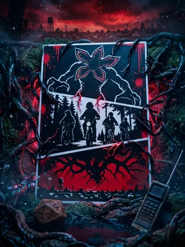 Cuadro decorativo en 3D: Stranger Things Demogorgon Storyboard Wall Art — vista de referencia 3