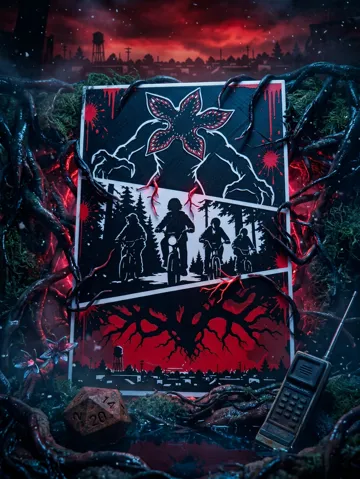 Cuadro decorativo en 3D: Stranger Things Demogorgon Storyboard Wall Art — vista de referencia 2