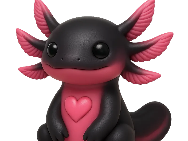 Axolotl mit Herz