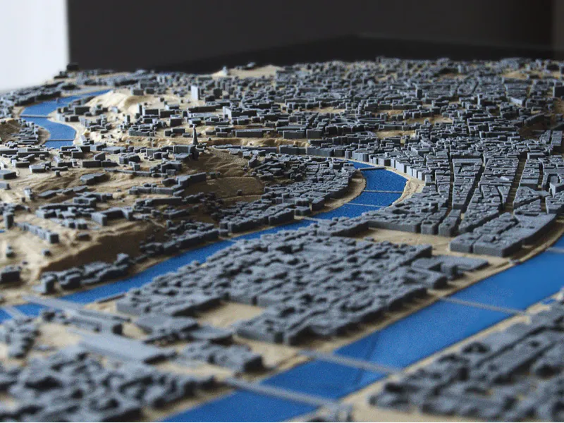 Carte 3D Lyon avec bâtiments