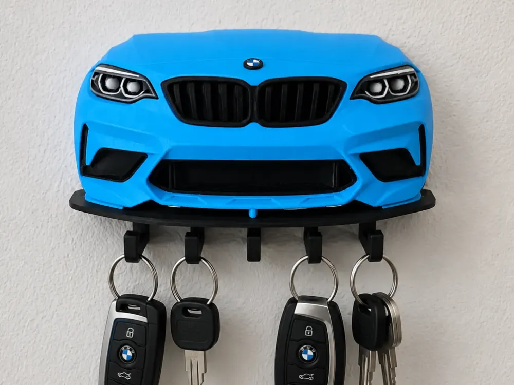 3d Printable Key Rack BMW M2 – Key Holder Wall Mount - Free 3D Print Model - MakerWorld