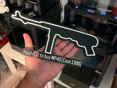 MP40 Wall Prop COD Zombie Inspired Wall Weapon