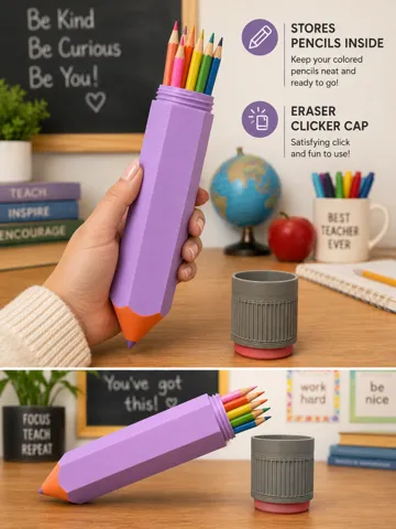 Organizador: Giant Pencil Storage Holder with Clickable Eraser — vista de referencia 2