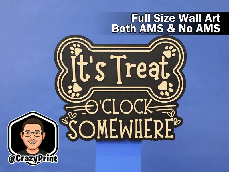 Treat o'Clock! Pet Lovers Sign/Wall Art - No AMS