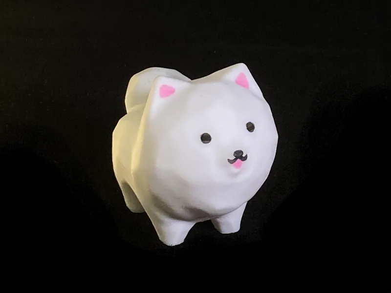 防木雕萨摩耶犬 宠物小狗摆件
