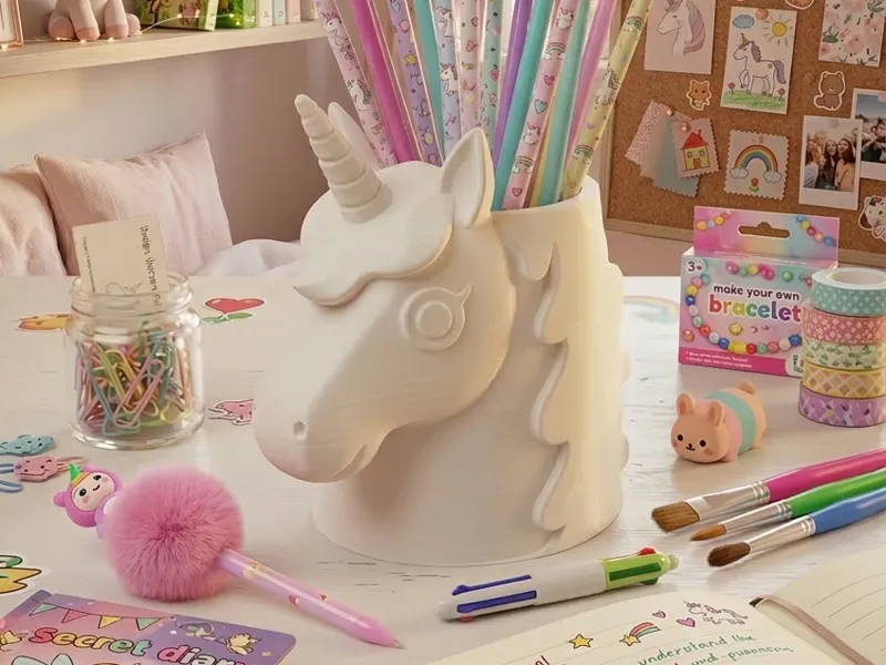 Unicorn pencil holder