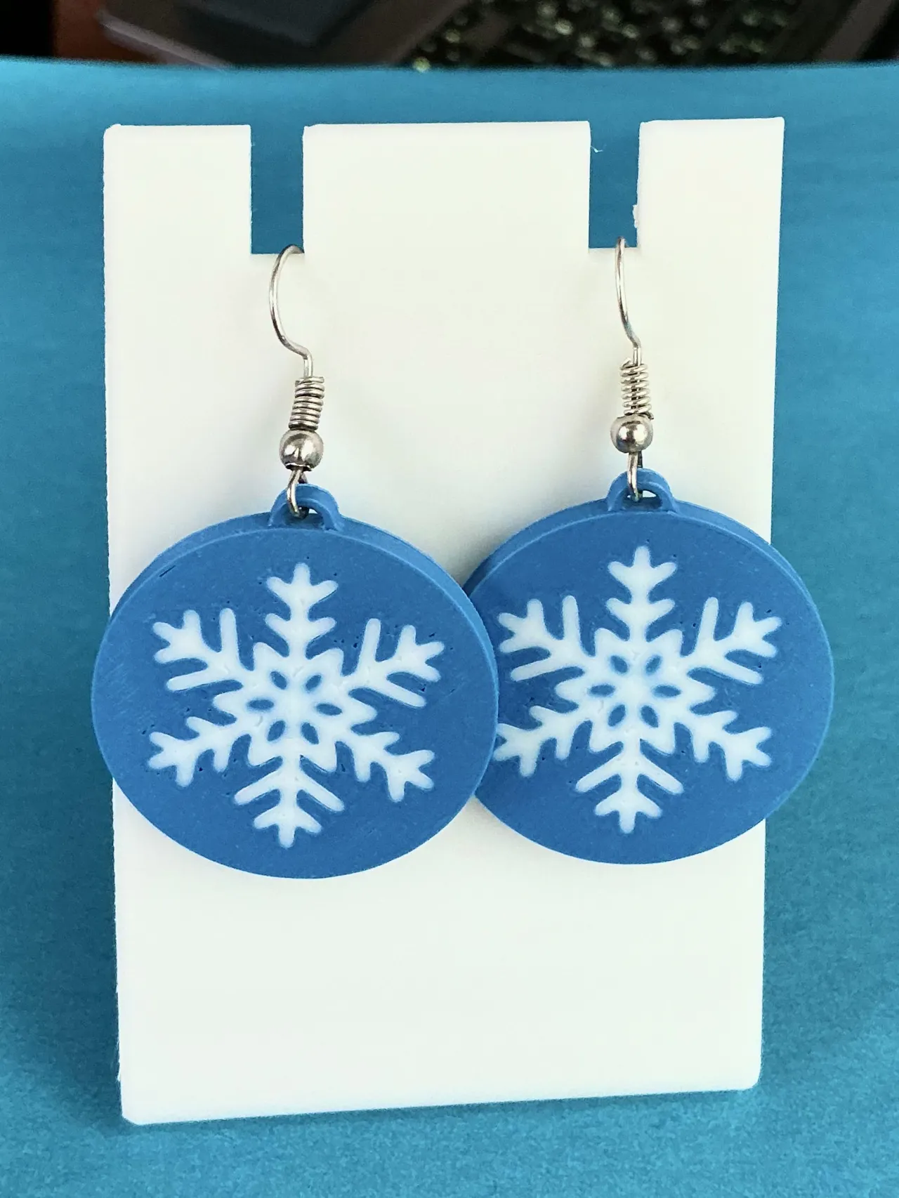 Snowflake earrings view 2