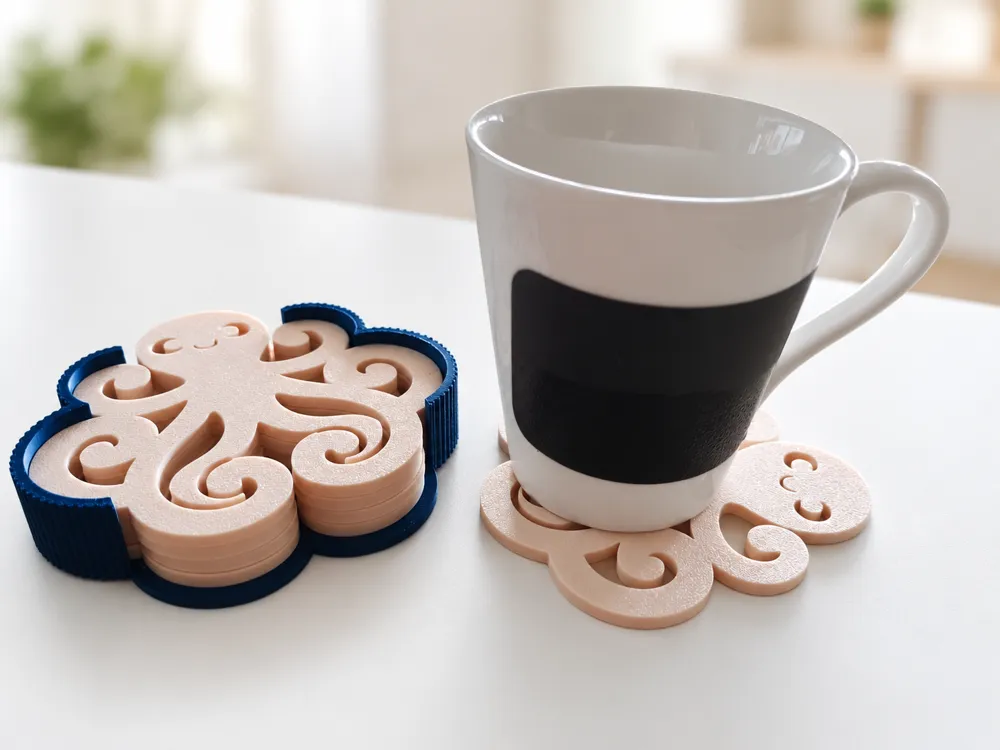 Pieuve Sous-verres Pieuvre avec Support - Modèle d'Impression 3D Gratuit ...