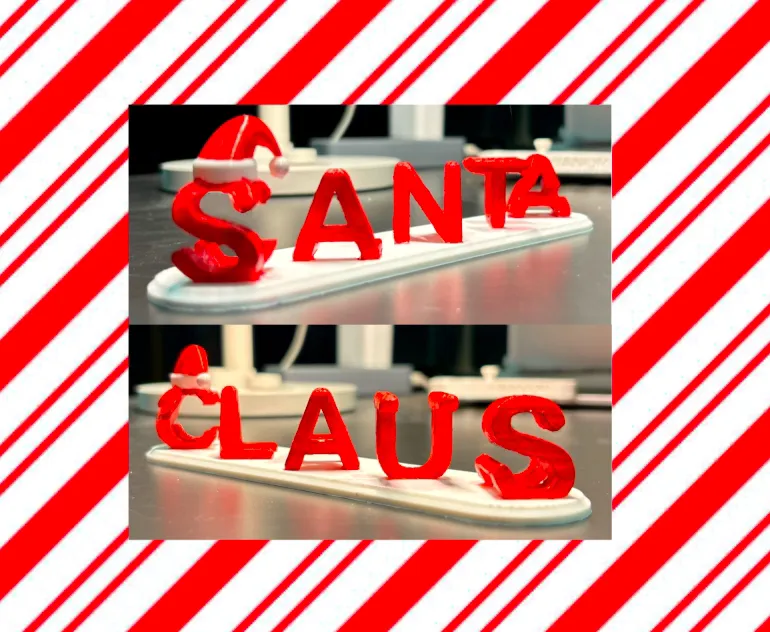 Santa Claus word flip illusion 