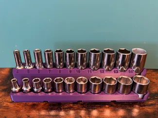 Gridfinity 1/4" Socket Holder - Metric