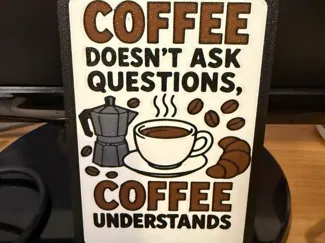 Coffee Quote Sign – 4-Color AMS 3D Print