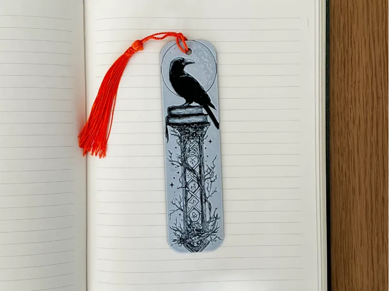Fantasy Viking Dark Academia Raven Bookmark