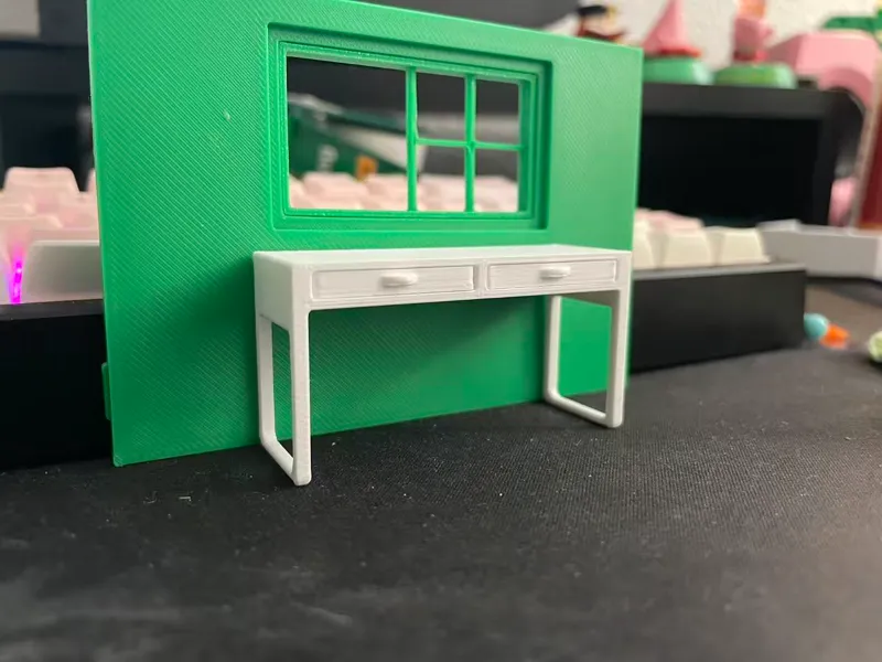 Super Mini Dollhouse Table 1:25 with actual drawer