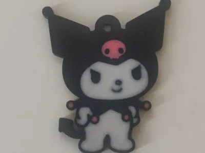 Kuromi keychain with washer